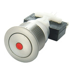 ITW H48M Single Pole Double Throw (SPDT) Momentary Blue LED Push Button Switch, IP67, 19.56 (Dia.)mm, Panel Mount,