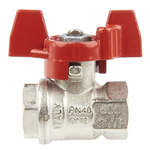 RS PRO Nickel Plated Brass High Pressure Ball Valve 1/4 in BSPP 2 Way