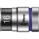 Wera 1/2 in Drive 16mm Standard Socket, 6 point, 37 mm Overall Length