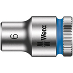 Wera 1/4 in Drive 6mm Standard Socket, 6 point, 23 mm Overall Length