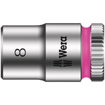 Wera 1/4 in Drive 8mm Standard Socket, 6 point, 23 mm Overall Length