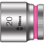 Wera 3/8 in Drive 20mm Standard Socket, 6 point, 30 mm Overall Length