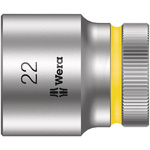 Wera 1/2 in Drive 22mm Standard Socket, 6 point, 37 mm Overall Length