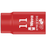 Wera 3/8 in Drive 11mm Insulated Standard Socket, 6 point, VDE/1000V, 46 mm Overall Length