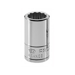 Facom 1/4 in Drive 8mm Standard Socket, 12 point, 22 mm Overall Length