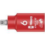 Wera 3/8 in Drive 6mm Insulated Bit Socket, Hex Bit, 6mm, VDE/1000V, 55 mm Overall Length