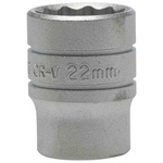 Teng Tools 1/2 in Drive 22mm Standard Socket, 12 point, 38 mm Overall Length