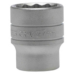 Teng Tools 1/2 in Drive 27mm Standard Socket, 12 point, 43 mm Overall Length