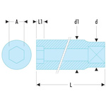 Facom 1/2 in Drive 1mm Deep Socket, 12 point, 82.2 mm Overall Length