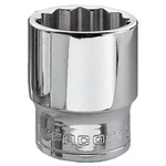 Facom 3/8 in Drive 13mm Standard Socket, 12 point, 30 mm Overall Length