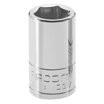 Facom 1/4 in Drive 3/8in Standard Socket, 6 point, 22 mm Overall Length