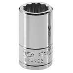 Facom 1/4 in Drive 3/8in Standard Socket, 12 point, 22 mm Overall Length
