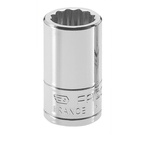 Facom 1/4 in Drive 9/32in Standard Socket, 12 point, 22 mm Overall Length