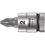 Wera 1/4 in Drive Bit Socket, Pozidriv Bit, PZ1, 100 mm Overall Length