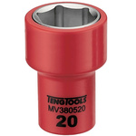 Teng Tools 3/8 in Drive 20mm Insulated Standard Socket, 6 point, VDE/1000V, 46 mm Overall Length