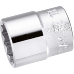 SAM 1/4 in Drive 12mm Standard Socket, 12 point, 25 mm Overall Length
