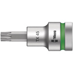Wera 1/2 in Drive Bit Socket, Torx Bit, T45, 60 mm Overall Length