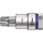 Wera 1/2 in Drive Bit Socket, Torx Bit, T60, 60 mm Overall Length