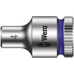 Wera 1/4 in Drive 4mm Standard Socket, 6 point, 23 mm Overall Length
