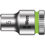 Wera 1/4 in Drive 5mm Standard Socket, 6 point, 23 mm Overall Length