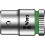 Wera 1/4 in Drive 9mm Standard Socket, 6 point, 23 mm Overall Length