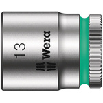 Wera 1/4 in Drive 13mm Standard Socket, 6 point, 23 mm Overall Length