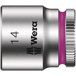 Wera 1/4 in Drive 14mm Standard Socket, 6 point, 23 mm Overall Length
