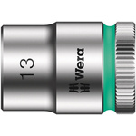Wera 3/8 in Drive 13mm Standard Socket, 6 point, 29 mm Overall Length