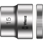 Wera 3/8 in Drive 15mm Standard Socket, 6 point, 29 mm Overall Length