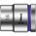 Wera 3/8 in Drive 16mm Standard Socket, 6 point, 30 mm Overall Length