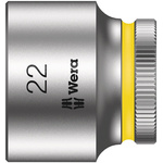 Wera 3/8 in Drive 22mm Standard Socket, 6 point, 30 mm Overall Length