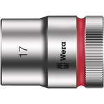 Wera 1/2 in Drive 17mm Standard Socket, 6 point, 37 mm Overall Length