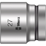 Wera 1/2 in Drive 27mm Standard Socket, 6 point, 40 mm Overall Length