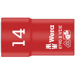 Wera 3/8 in Drive 14mm Insulated Standard Socket, 6 point, VDE/1000V, 46 mm Overall Length