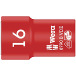 Wera 3/8 in Drive 16mm Insulated Standard Socket, 6 point, VDE/1000V, 46 mm Overall Length