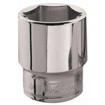 Facom 3/8 in Drive 22mm Standard Socket, 6 point, 33 mm Overall Length