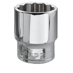 Facom 3/8 in Drive 9/16in Standard Socket, 12 point, 30 mm Overall Length
