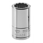 Facom 1/4 in Drive 7/32in Standard Socket, 12 point, 22 mm Overall Length