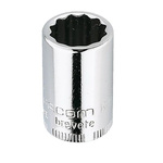 Facom 1/4 in Drive 1/4in Standard Socket, 12 point, 22 mm Overall Length