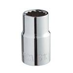SAM 1/2 in Drive 20mm Standard Socket, 12 point, 38 mm Overall Length