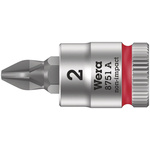 Wera 1/4 in Drive Bit Socket, Phillips Bit, PH1, 100 mm Overall Length