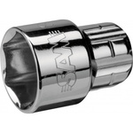 SAM 1/2 in Drive 21mm Pass Through Socket, 6 point, 23.72 mm Overall Length