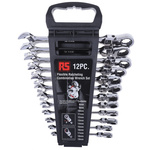 RS PRO 12-Piece Spanner Set, 8 → 19 mm, Chrome Vanadium Steel