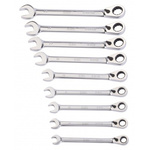 SAM 9-Piece Combination Ratchet Spanner Set, 10 → 19 mm