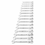 Milwaukee 15-Piece Ratchet Spanner Set, 8 mm, 9 mm, 10 mm, 11 mm, 12 mm, 13 mm, 14 mm, 15 mm, 16 mm, 17 mm, 18 mm, 19