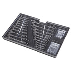 RS PRO 43-Piece Spanner Set, 3/16 → 11/32 in, 4 → 21 mm, Carbon Steel