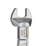 Gedore 7112 Series Open Ended Insert Spanner Head, 12 mm, 9 x 12mm Insert, Chrome Finish