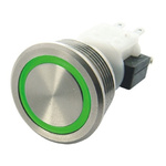 ITW H48M Single Pole Double Throw (SPDT) Momentary White LED Push Button Switch, IP67, 19.56 (Dia.)mm, Panel Mount,