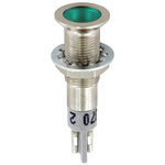 Sloan Green Indicator, Solder Tab Termination, 2.1 V dc, 6.4mm Mounting Hole Size