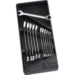 SAM 12-Piece Combination Ratchet Spanner Set, 8 → 19 mm